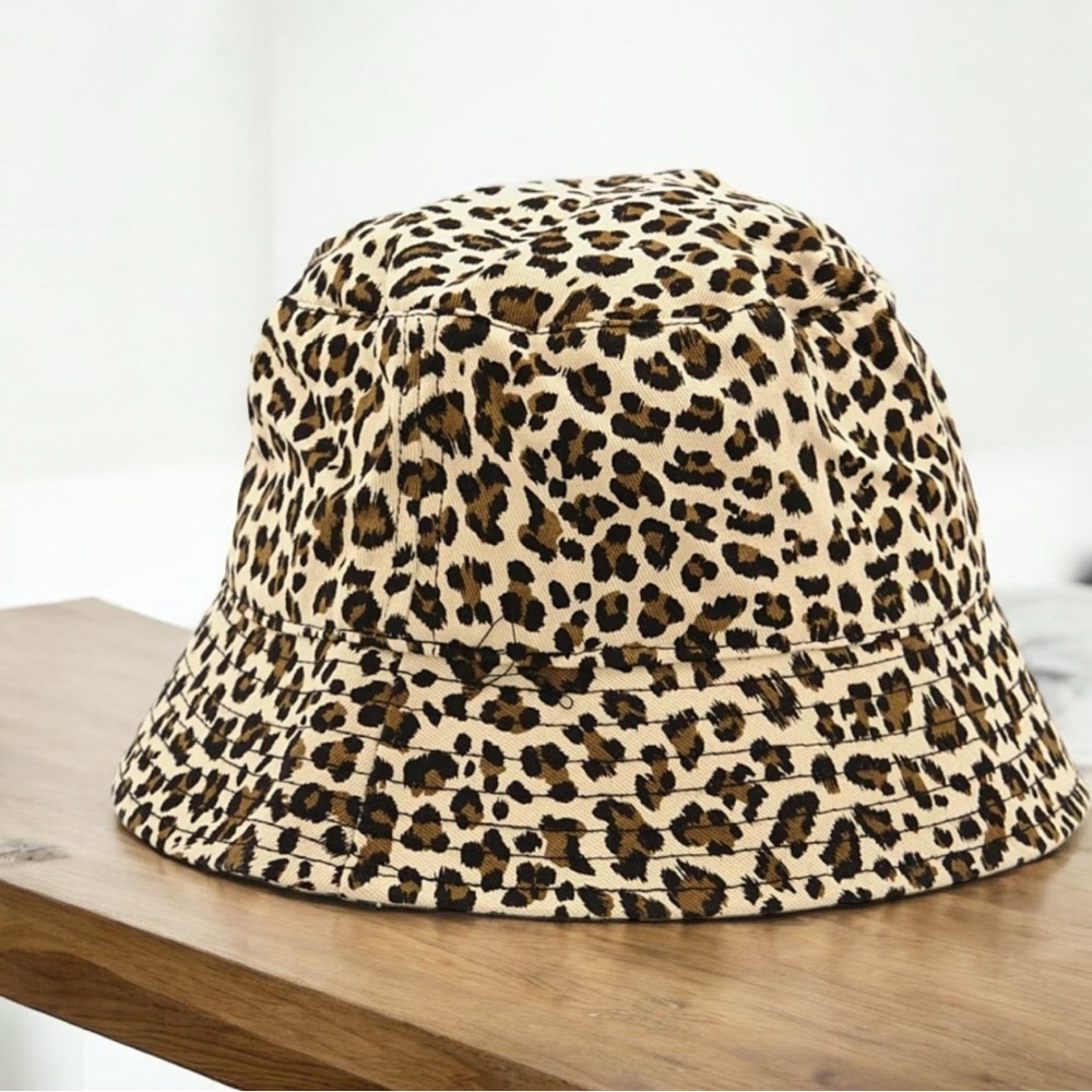 Olivia + Kate Leopard Print Bucket Hat